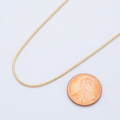 16K Gold Filled Minimalist 1.1mm Snake Cocoon Chain 17.5 Inch Necklace | WA-3262