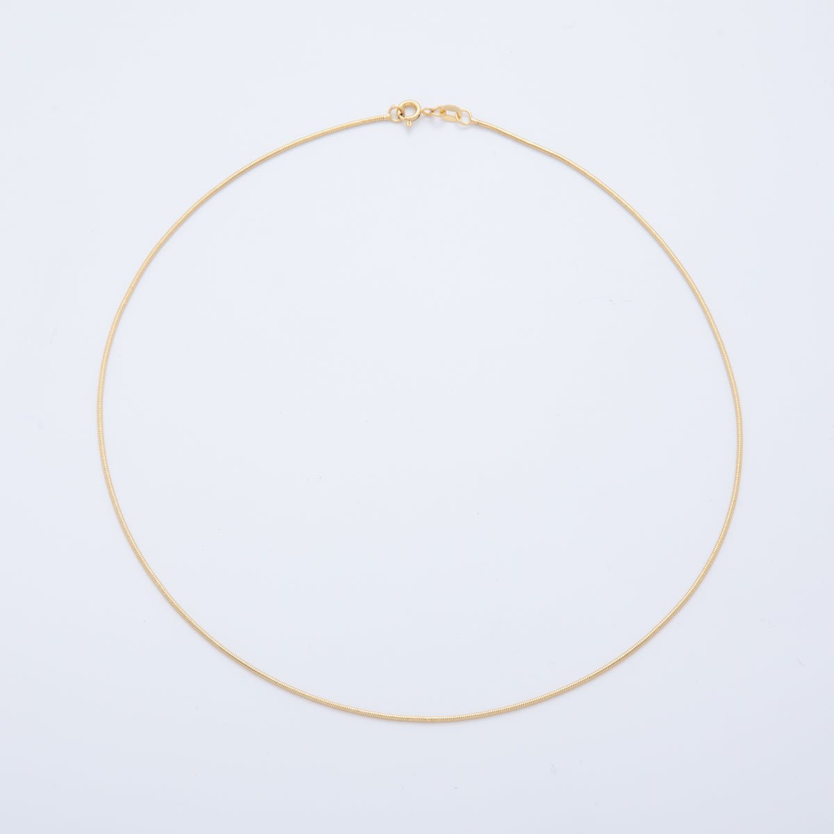 16K Gold Filled Minimalist 1.1mm Snake Cocoon Chain 17.5 Inch Necklace | WA-3262
