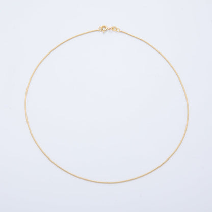 16K Gold Filled Minimalist 1.1mm Snake Cocoon Chain 17.5 Inch Necklace | WA-3262