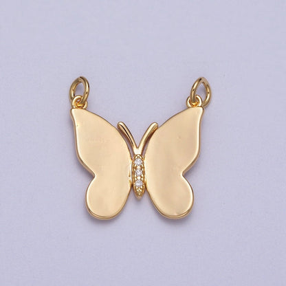 16K Gold Filled Minimalist Butterfly CZ Micro Paved Link Connector | Y-672