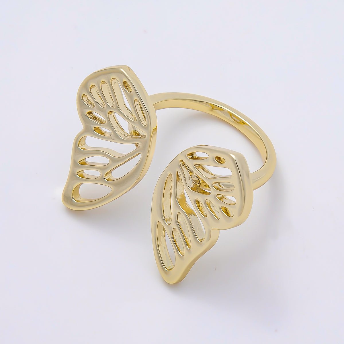 16K Gold Filled Minimalist Butterfly Mariposa Open Wrap Ring | Rings-00174