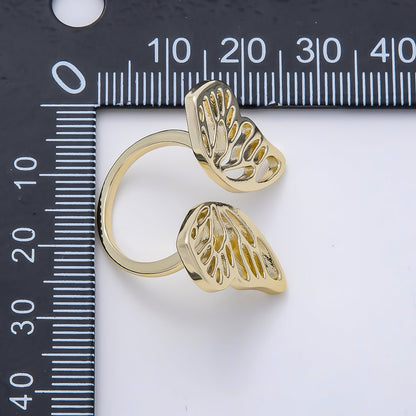 16K Gold Filled Minimalist Butterfly Mariposa Open Wrap Ring | Rings-00174