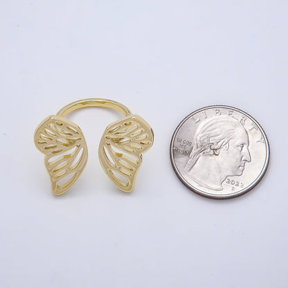 16K Gold Filled Minimalist Butterfly Mariposa Open Wrap Ring | Rings-00174