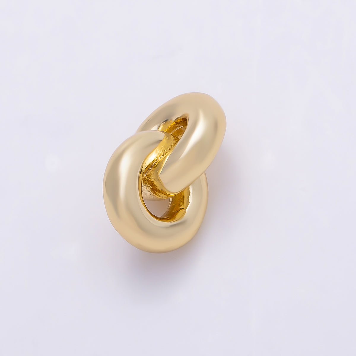 16K Gold Filled 17mm Minimalist Double Round Link Slide Pendant | Findings-00409