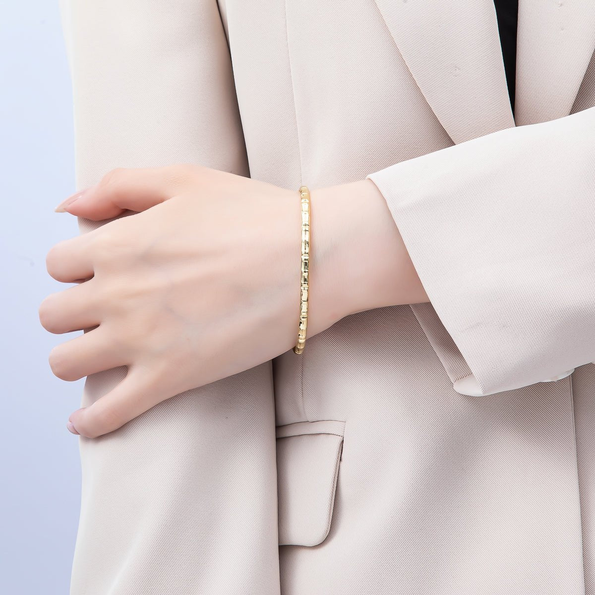 16K Gold Filled Minimalist Half Cuff Bracelet Finding for Bangle Supply | WA-04455