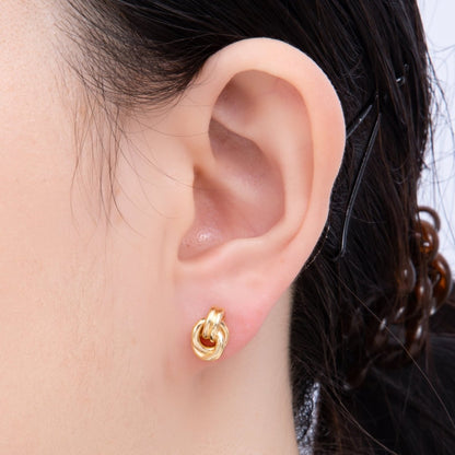 16K Gold Filled Minimalist Geometric Knot Stud Earrings | Earrings-00301