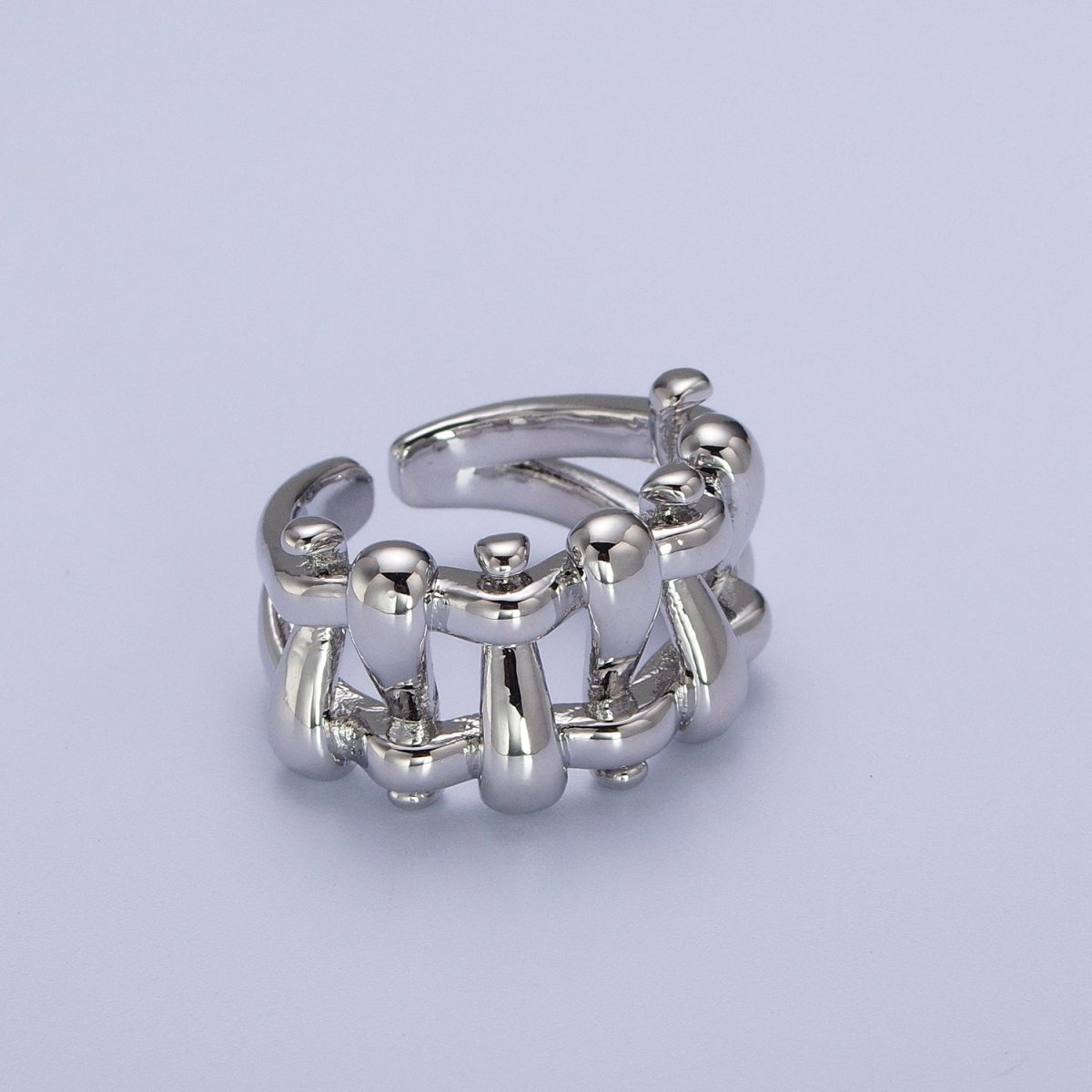16K Gold Filled Minimalist Gold, Silver Bubble Wide Geometric Rings | O089 O090