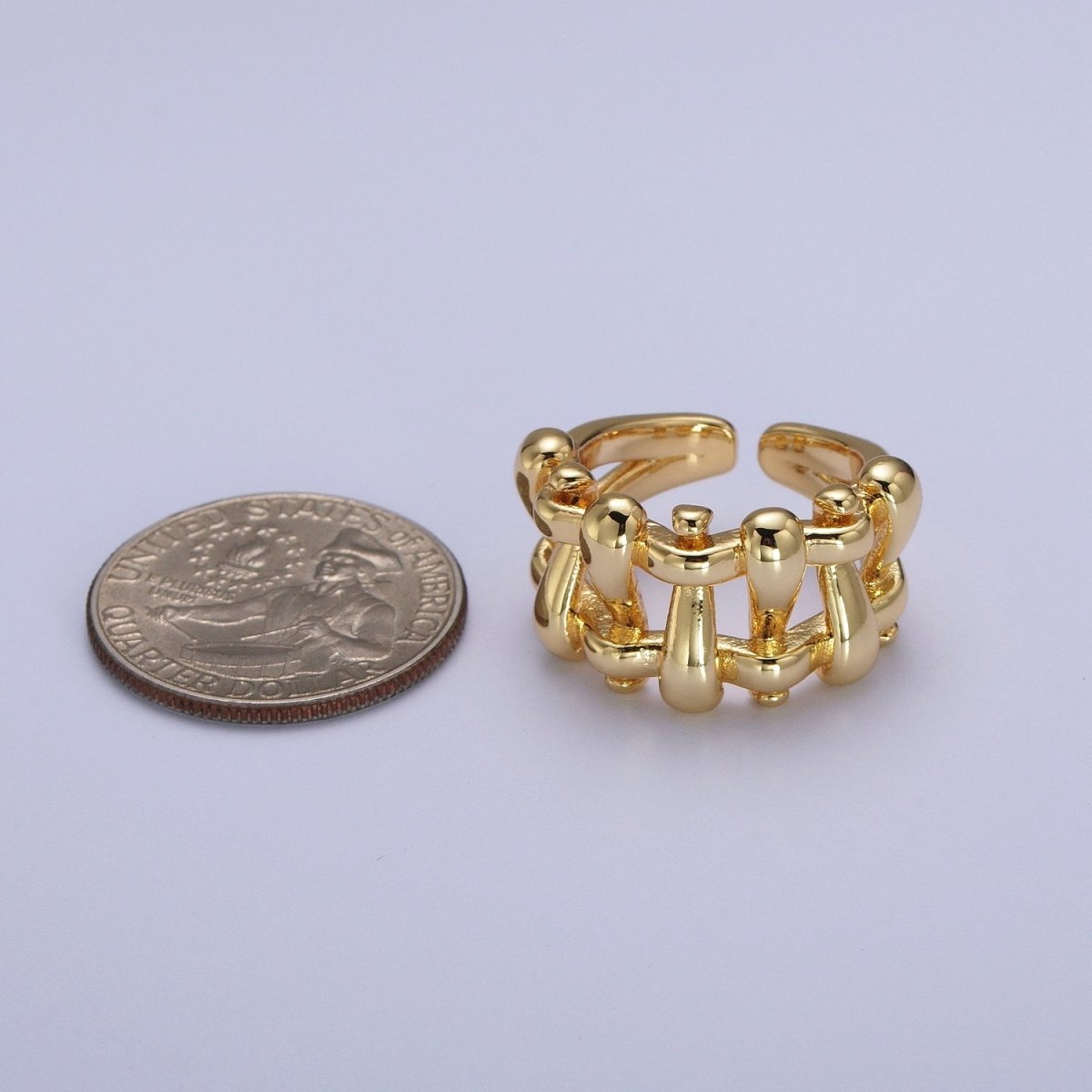 16K Gold Filled Minimalist Gold, Silver Bubble Wide Geometric Rings | O089 O090