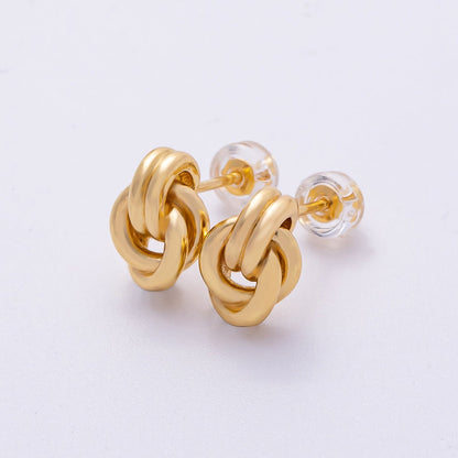 16K Gold Filled Minimalist Geometric Knot Stud Earrings | Earrings-00301