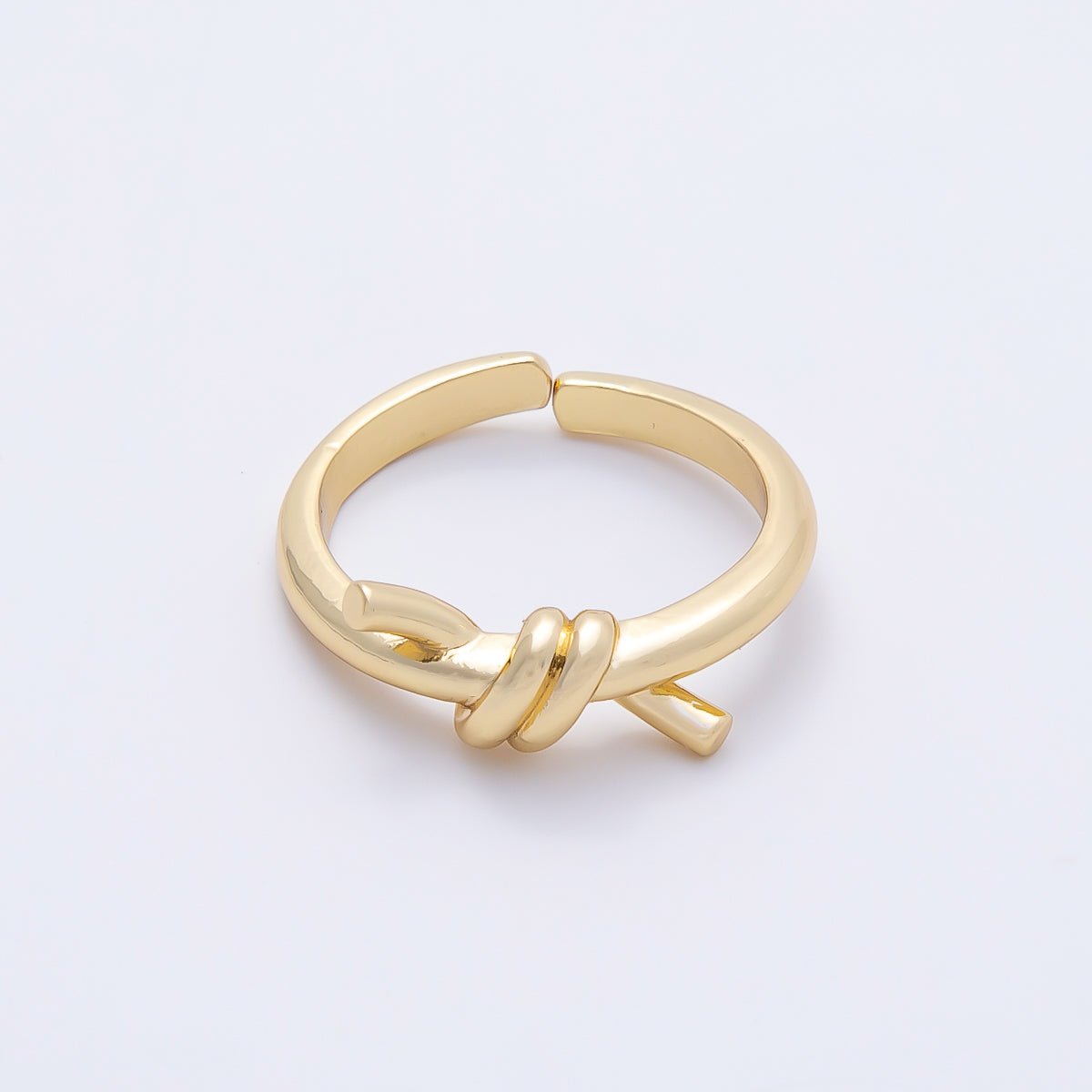 16K Gold Filled Minimalist Twisted Tied Knot Bow Ring | Rings-00194