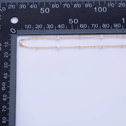 16K Gold Filled 3mm Shell Pearl Satellite Cable Unfinished Chain by Yard | Roll-01579