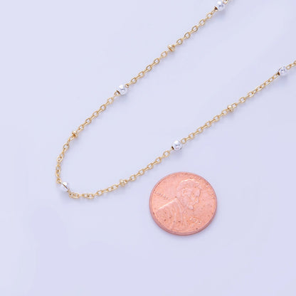 16K Gold Filled 3mm Shell Pearl Satellite Cable Unfinished Chain by Yard | Roll-01579