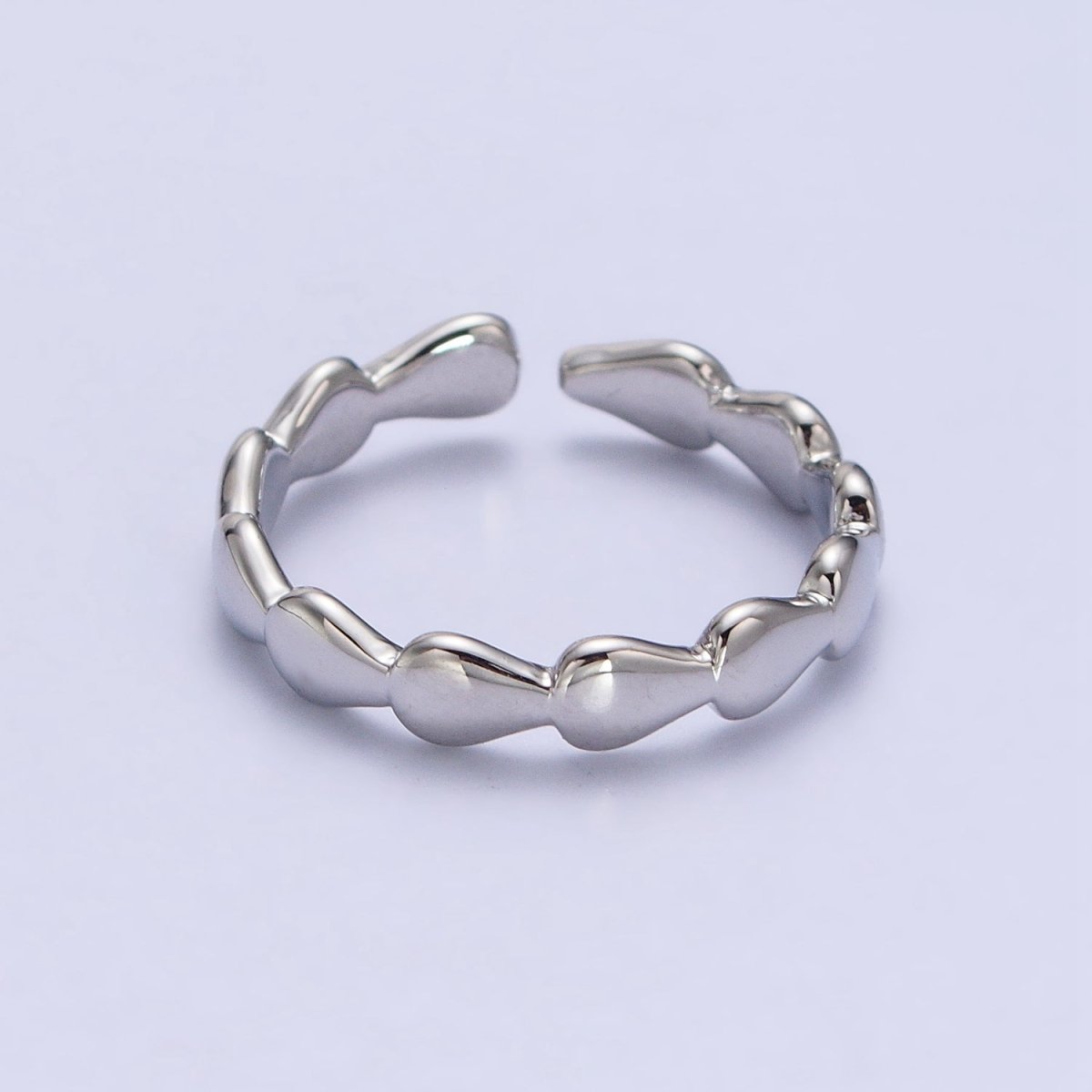 16K Gold Filled Molten Drop Geometric Sideway Minimalist Ring in Gold &amp; Silver | O-643 R-164