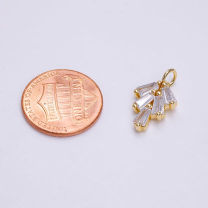 16K Gold Filled Multiple Clear Baguette Mini Drop Add-On Charm | X-019