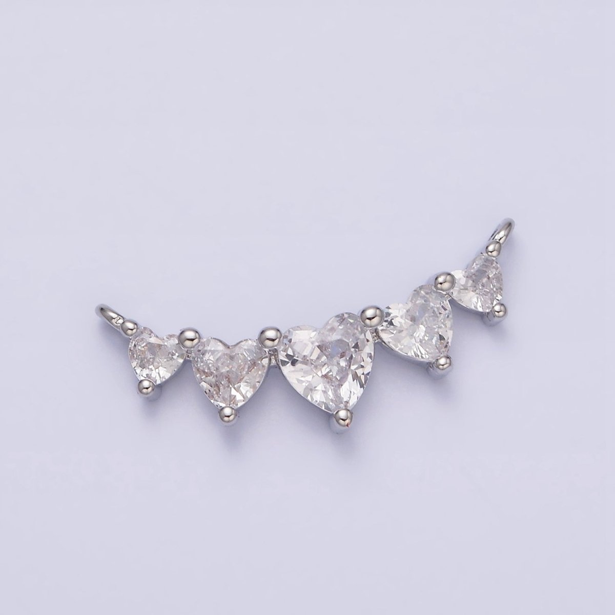 16K Gold Filled Multiple Heart Clear CZ Lined in Gold &amp; Silver | Y-902