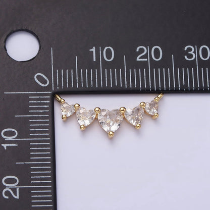 16K Gold Filled Multiple Heart Clear CZ Lined in Gold &amp; Silver | Y-902