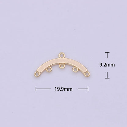16K Gold Filled Multiple Loop Curved Connector Findings | L569
