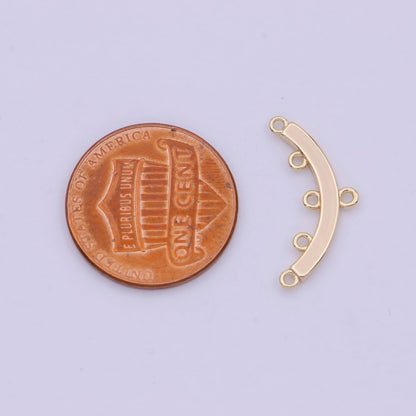 16K Gold Filled Multiple Loop Curved Connector Findings | L569