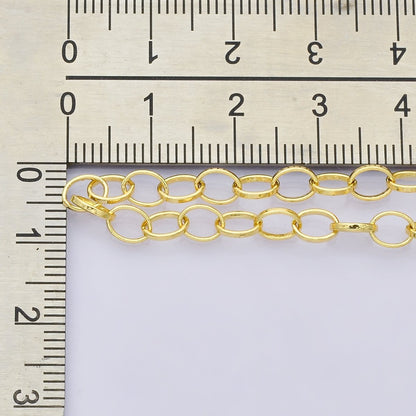 16K Gold Filled 6mm x 4mm Thin Minimalist Cable Unfinished Chain by Yard | Roll-01833