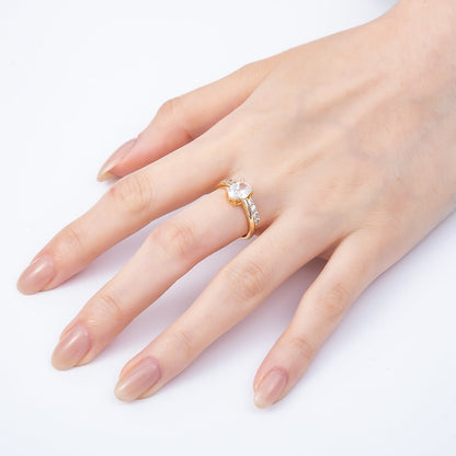 16K Gold Filled Oval Micro Paved CZ Adjustable Ring in Gold &amp; Silver | Rings-00164 Rings-00117