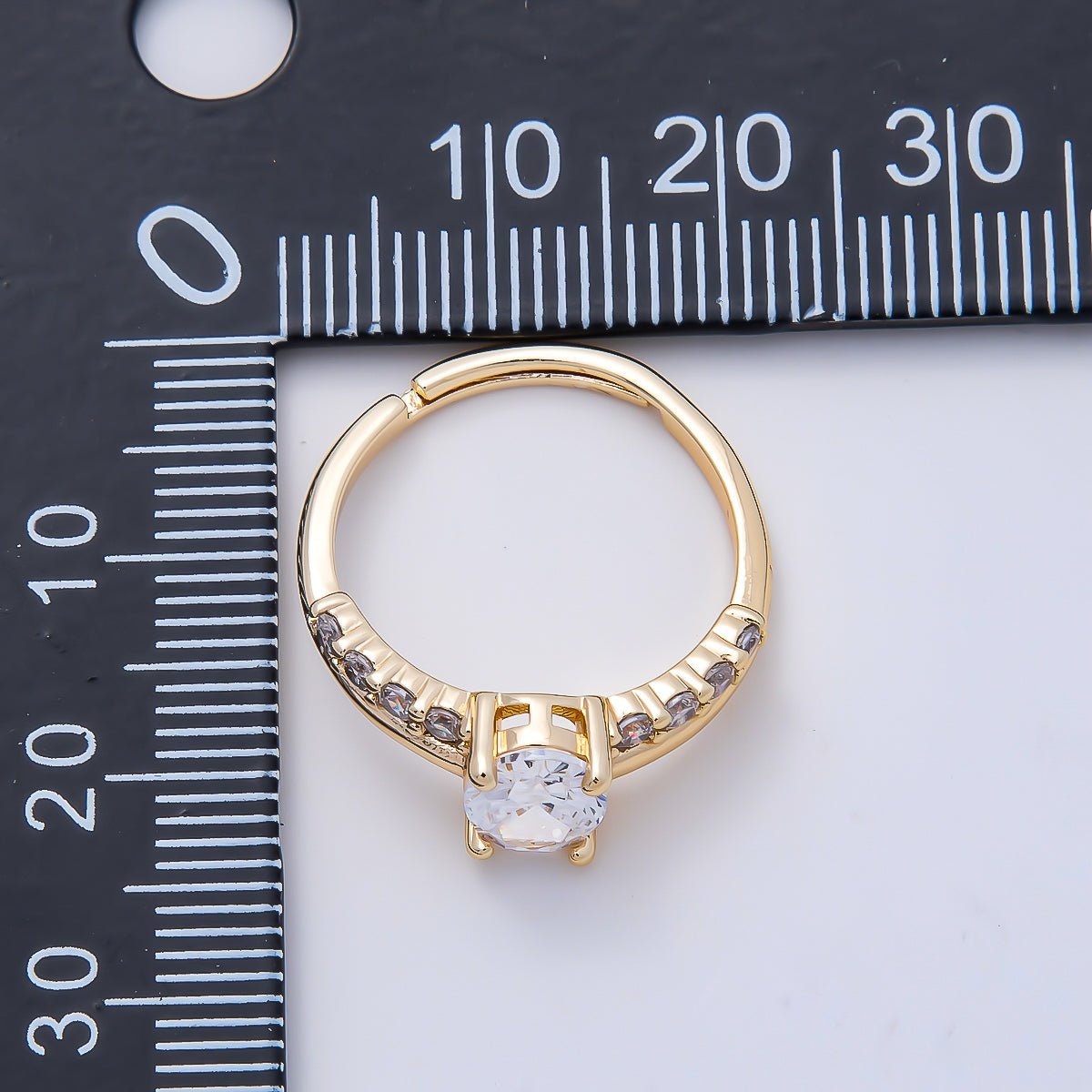 16K Gold Filled Oval Micro Paved CZ Adjustable Ring in Gold &amp; Silver | Rings-00164 Rings-00117