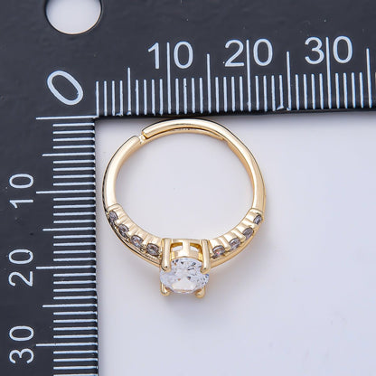 16K Gold Filled Oval Micro Paved CZ Adjustable Ring in Gold &amp; Silver | Rings-00164 Rings-00117