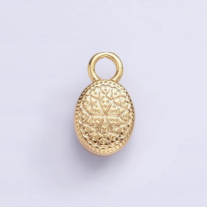 16K Gold Filled Oval Multifaceted Natural Gemstone Personalized Add-On Charm | AC1479 - AC1491