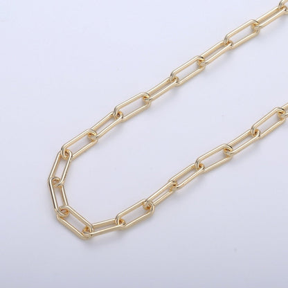 16K Gold Filled Paperclip Rolo Cable Chain By Yard, Thickness 4mm | ROLL-309