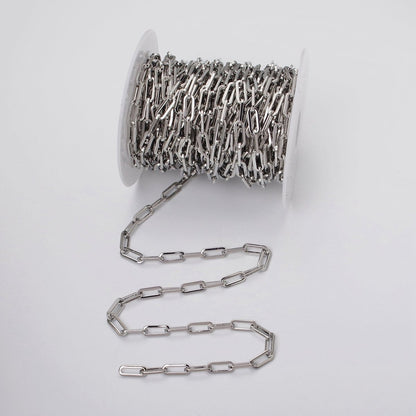 16k Gold Filled Paper Clip Unfinished 5.5mm  Chain Gold &amp; Silver | ROLL-1149 ROLL-1150 Clearance Pricing