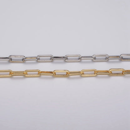 16k Gold Filled Paper Clip Unfinished 5.5mm  Chain Gold &amp; Silver | ROLL-1149 ROLL-1150 Clearance Pricing