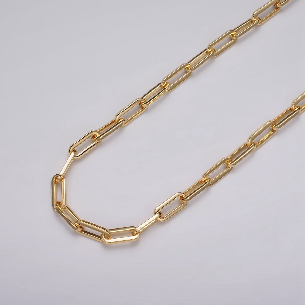 16k Gold Filled Paper Clip Unfinished 5.5mm  Chain Gold &amp; Silver | ROLL-1149 ROLL-1150 Clearance Pricing