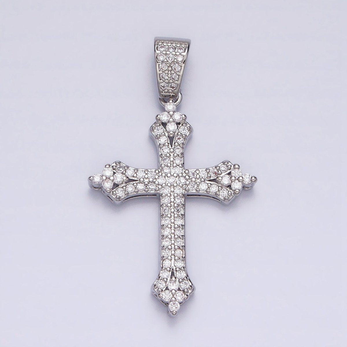 16K Gold Filled Passion Cross Religious Micro Paved CZ Pendant in Gold &amp; Silver | AA-375 AA-376