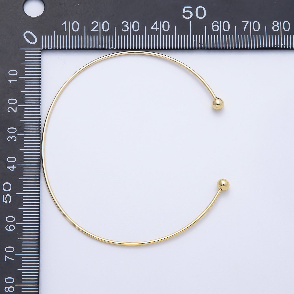 16K Gold Filled Minimalist Thin Torque Cuff Bracelet | WA-04452
