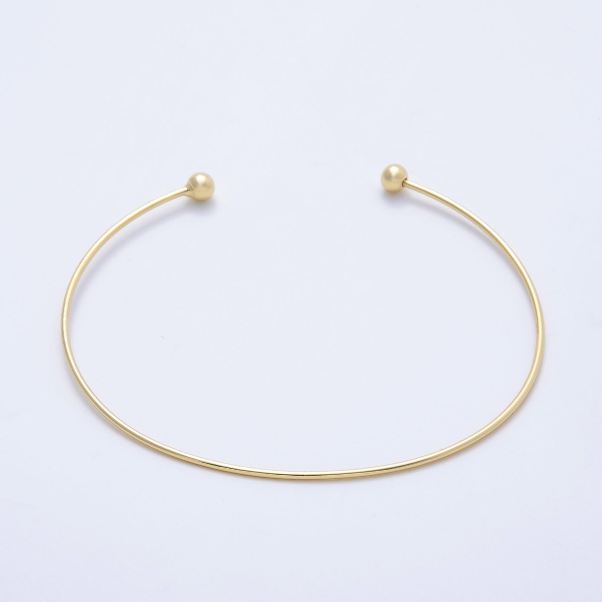 16K Gold Filled Minimalist Thin Torque Cuff Bracelet | WA-04452