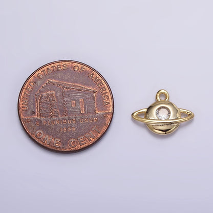 16K Gold Filled Planet Saturn Celestial Space Add-On Charm | N-961