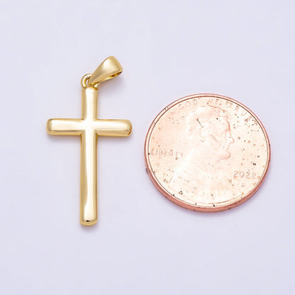 16K Gold Filled Religious Latin Cross Minimalist Christian Pendant | I095