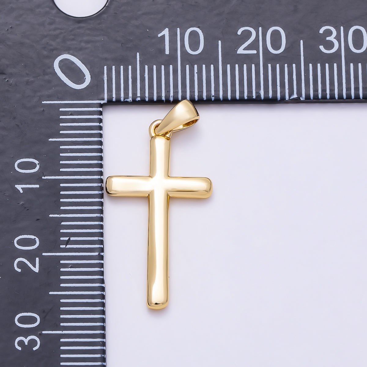 16K Gold Filled Religious Latin Cross Minimalist Christian Pendant | I095