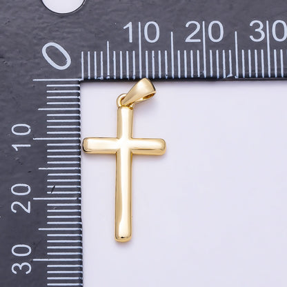 16K Gold Filled Religious Latin Cross Minimalist Christian Pendant | I095