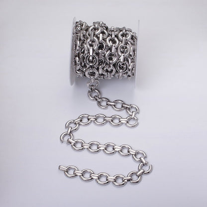 16K Gold Filled Round Cable Chain Chain, Silver Unique Chain by Yard for Jewelry Making Supply | ROLL-1317 ROLL-1318 Clearance Pricing