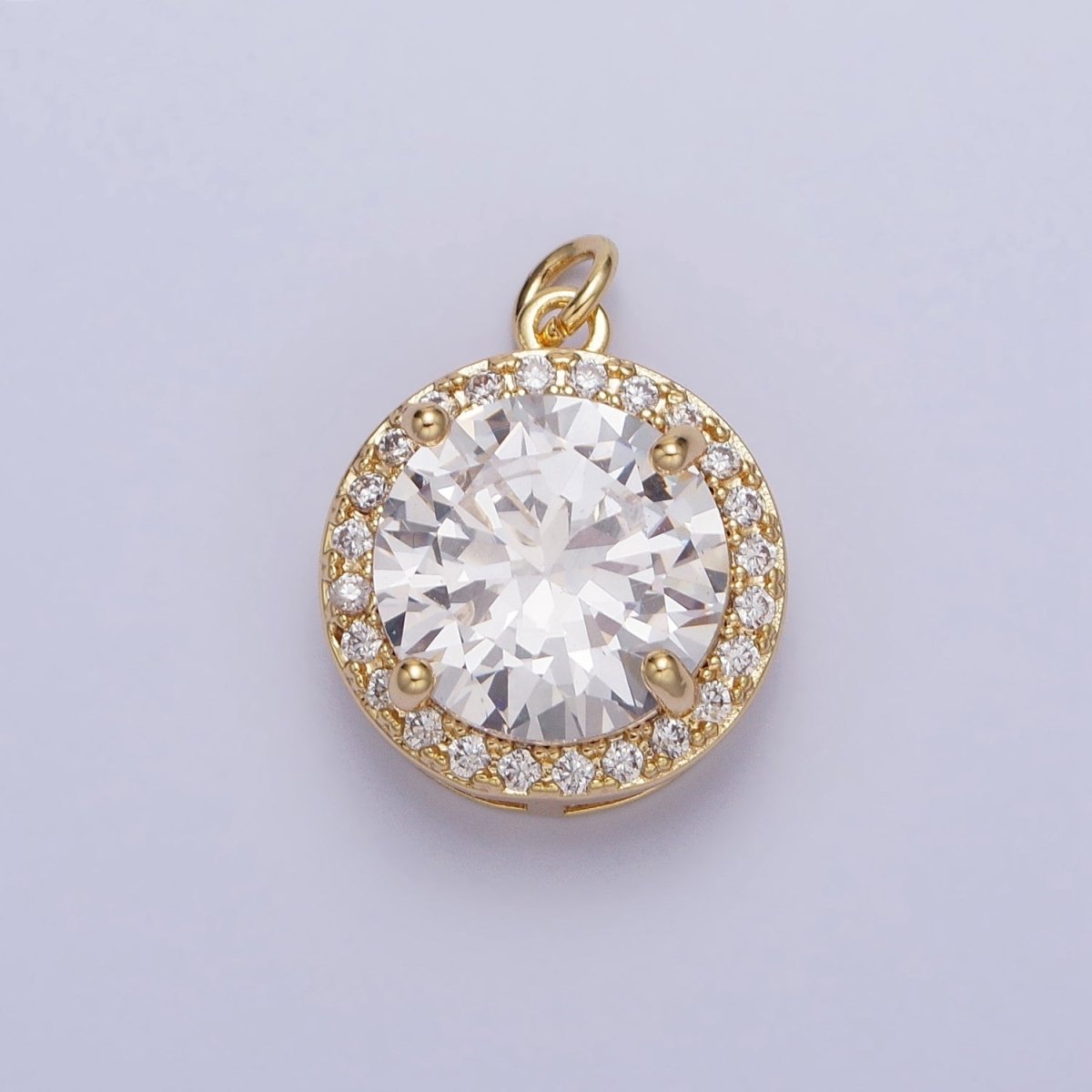16K Gold Filled Round Clear Micro Paved CZ Add-On Charm in Gold &amp; Silver | AC391 AC392