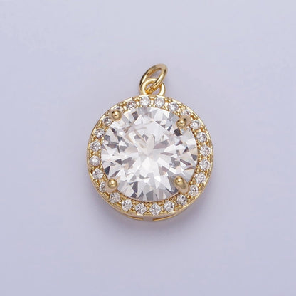 16K Gold Filled Round Clear Micro Paved CZ Add-On Charm in Gold &amp; Silver | AC391 AC392