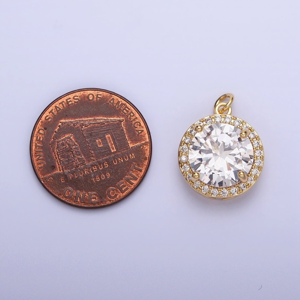16K Gold Filled Round Clear Micro Paved CZ Add-On Charm in Gold &amp; Silver | AC391 AC392