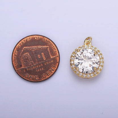 16K Gold Filled Round Clear Micro Paved CZ Add-On Charm in Gold &amp; Silver | AC391 AC392