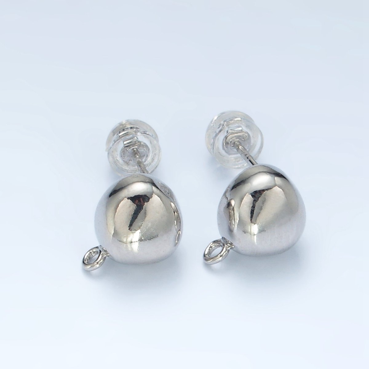 16K Gold Filled Round Dome Drop Stud Earrings Findings in Gold &amp; Silver | Z850 Z851