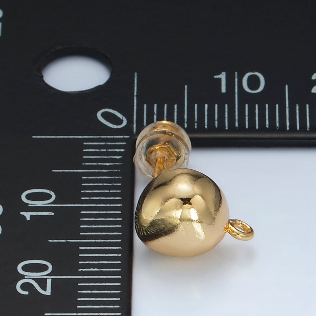16K Gold Filled Round Dome Drop Stud Earrings Findings in Gold &amp; Silver | Z850 Z851