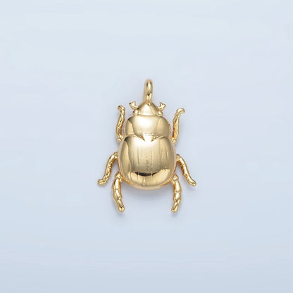 16K Gold Filled Scarab Beetle Insect Animal Charm | E325