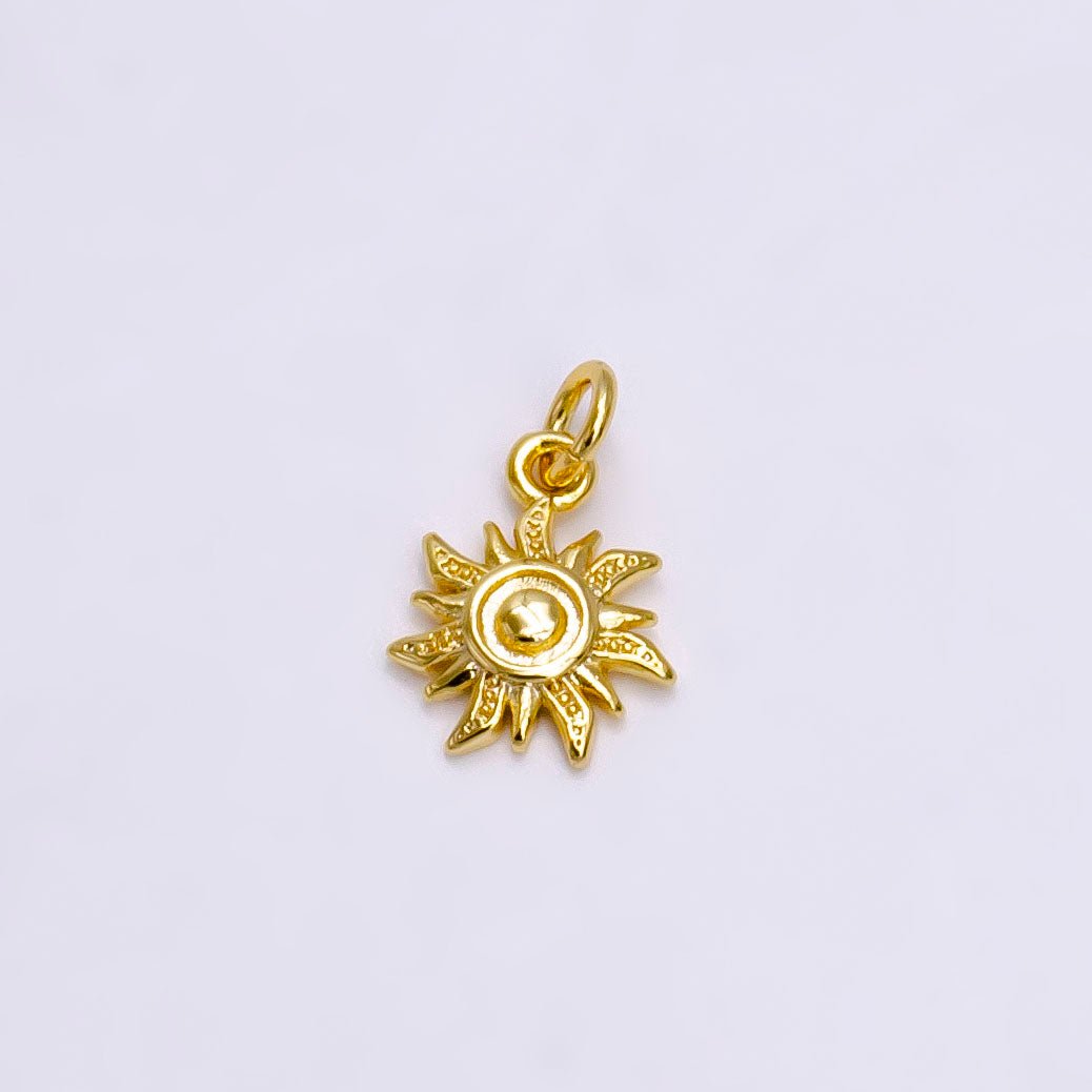 16K Gold Filled Spiral Celestial Sun Ray Dotted Minimalist Add-On Charm | AC-1171