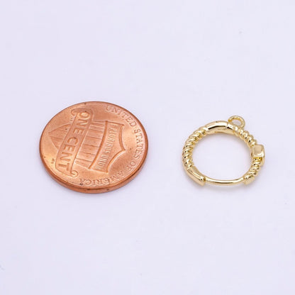 16K Gold Filled Square CZ Twisted Croissant Open Loop Huggie Earrings Supply in Gold &amp; Silver | L810 L929