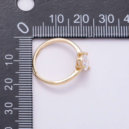 16K Gold Filled Teardrop CZ Solitaire Adjustable Ring in Gold &amp; Silver | Rings-00136 Rings-00137