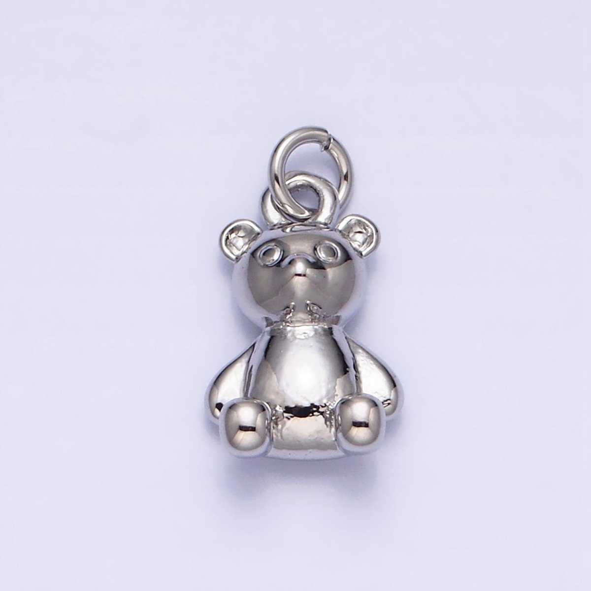 16K Gold Filled Teddy Bear Sitting Animal Add-On Charm in Gold &amp; Silver | AC1294 AC1295